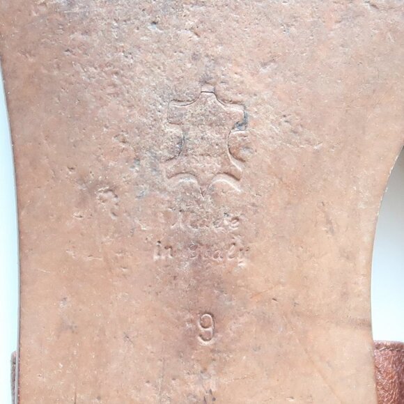 Isabella Fiore Brown Italian Leather Thong Sandals Flat Summer Shoes Size 8.5 - Picture 8 of 15